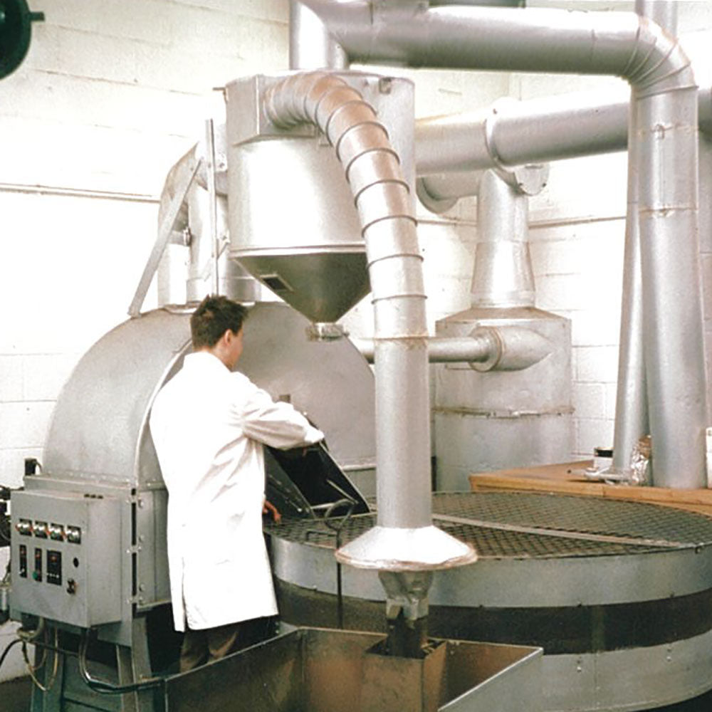 old photo of the roasting room many years ago